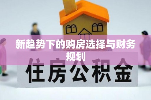 盐山新趋势下的购房选择与财务规划