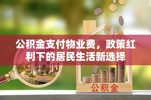 盐山公积金支付物业费，政策红利下的居民生活新选择