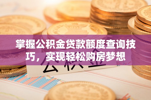盐山掌握公积金贷款额度查询技巧，实现轻松购房梦想