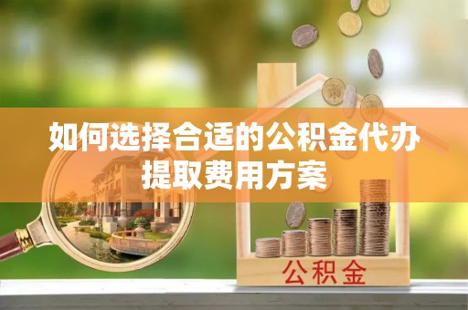 盐山如何选择合适的公积金代办提取费用方案